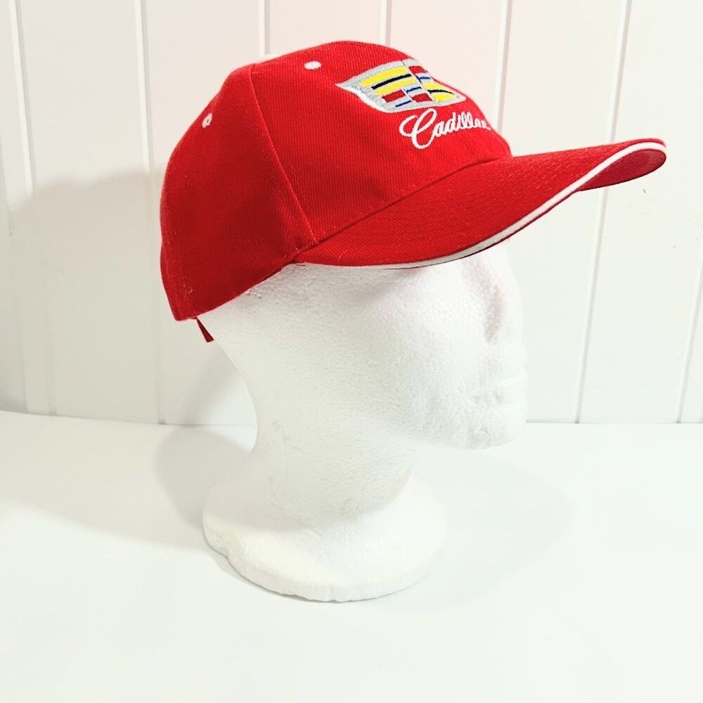 Cadillac Embroidered Logo Red Baseball Cap Dad Hat Adjustable Unisex